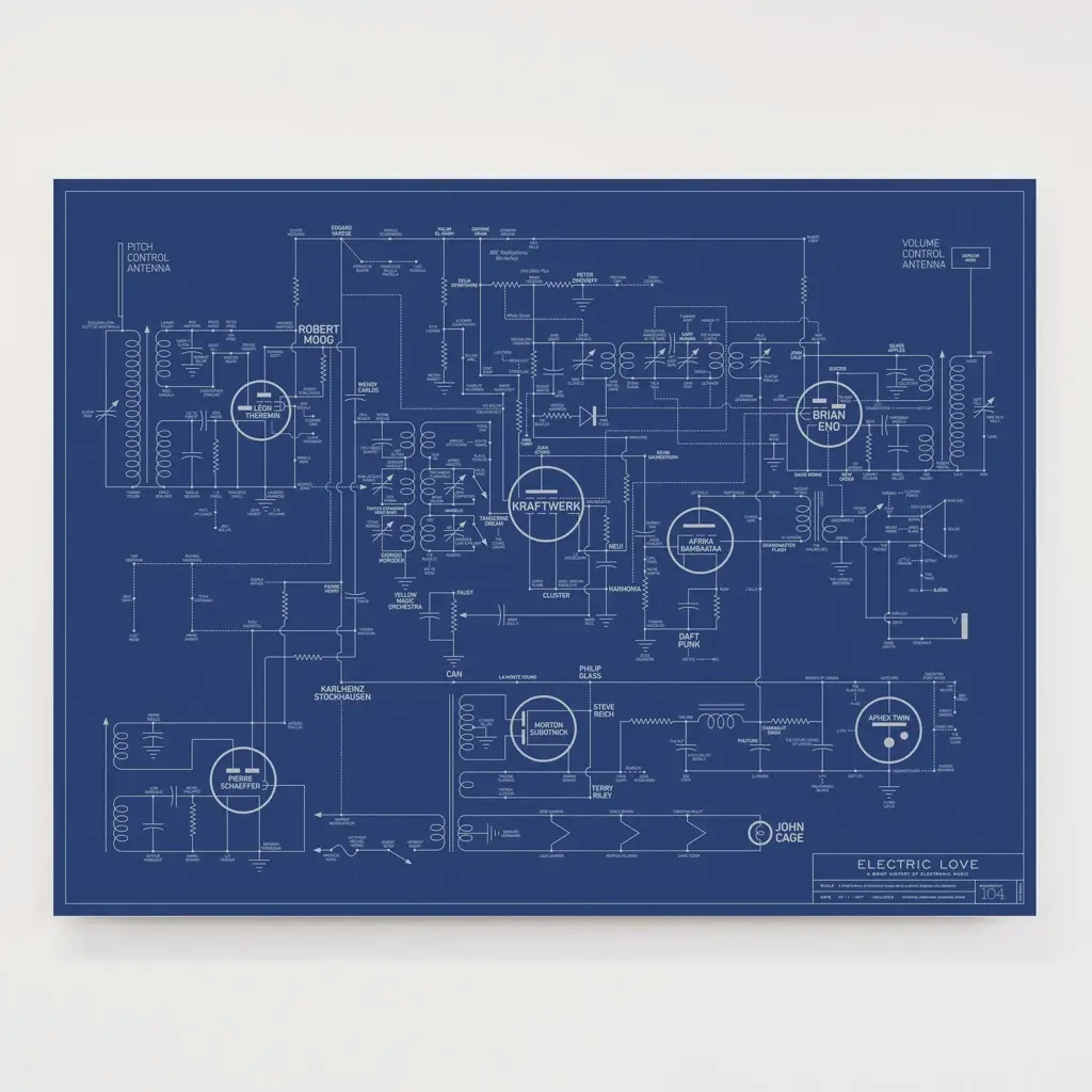 Album artwork for Electric Love Blueprint - A History of Electronic Music by Music Love Blueprint