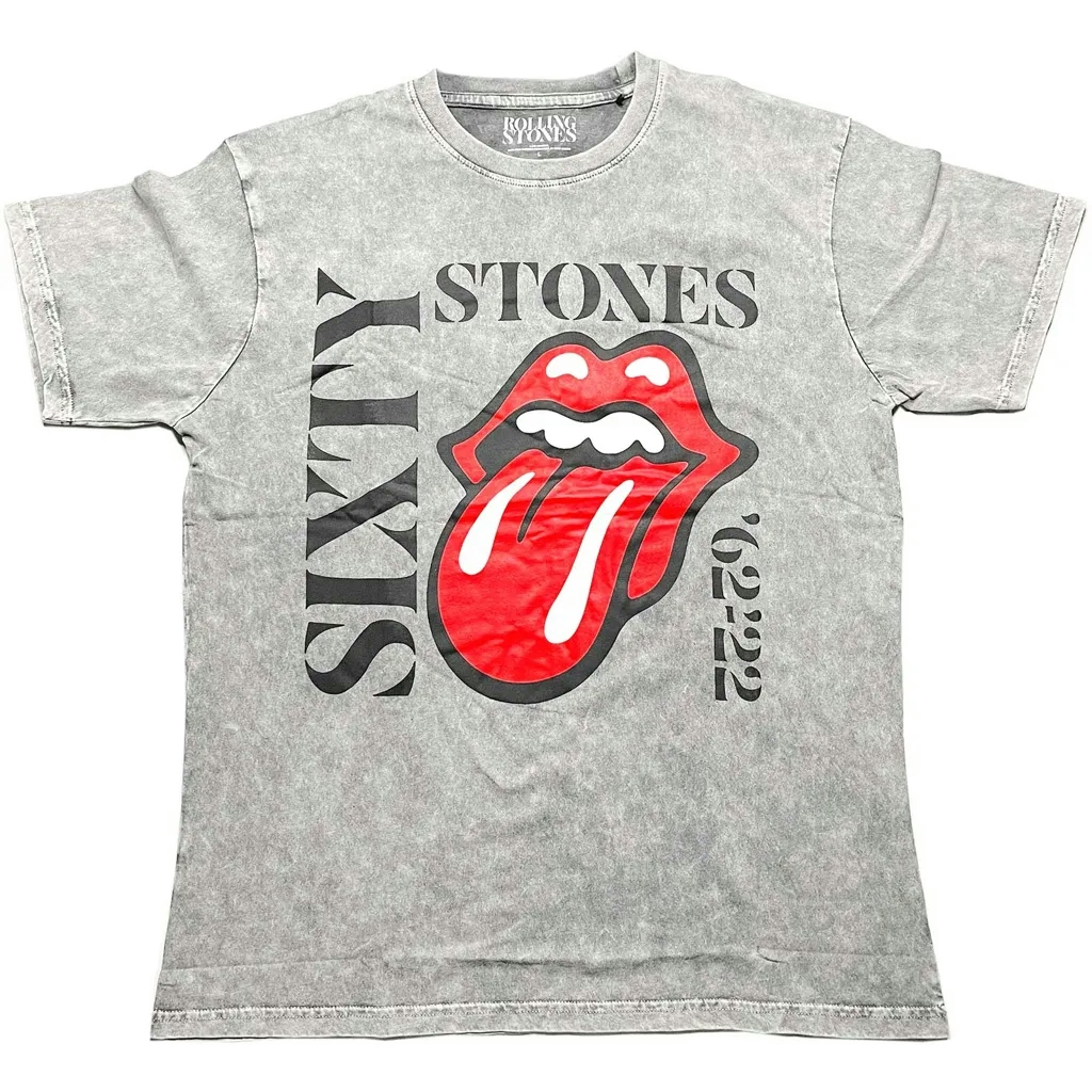 Album artwork for Unisex T-Shirt Sixty Vertical Overbleached Dye Wash by The Rolling Stones