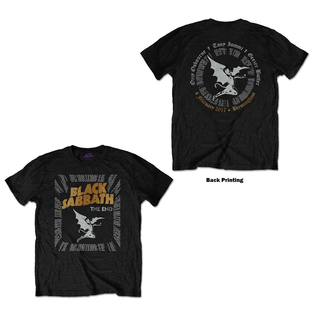 Album artwork for Unisex T-Shirt The End Demon Back Print by Black Sabbath