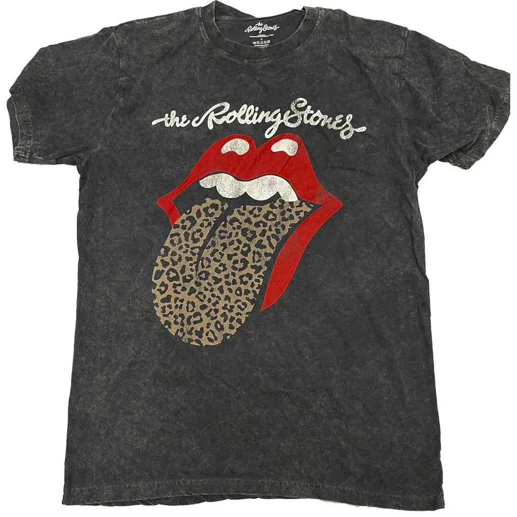 Album artwork for Unisex T-Shirt Leopard Tongue Acid Wash, Dye Wash by The Rolling Stones