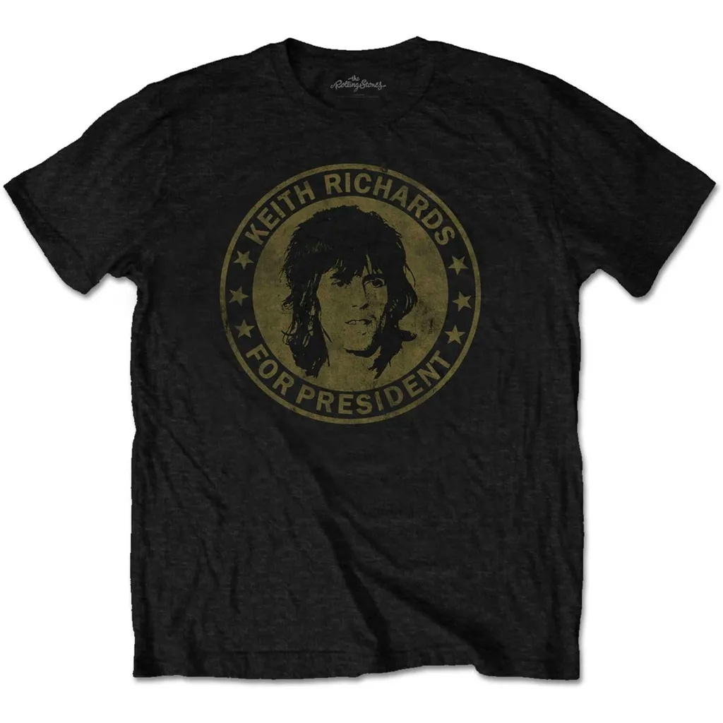 Album artwork for Unisex T-Shirt Keith for President by The Rolling Stones