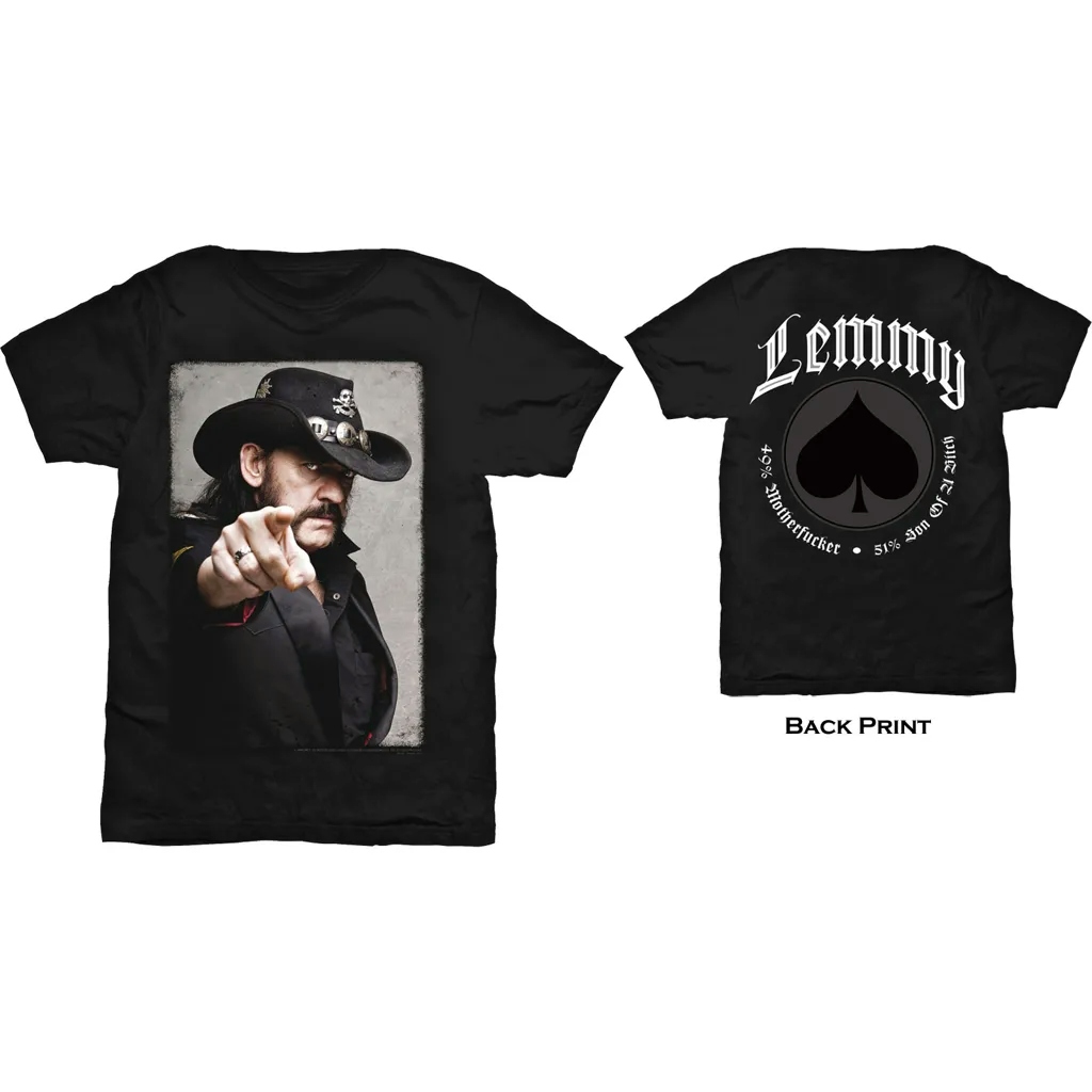 Album artwork for Unisex T-Shirt Pointing Photo Back Print by Lemmy