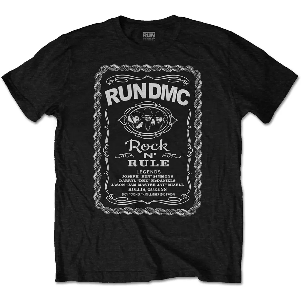 Album artwork for Unisex T-Shirt Rock N' Rule Whiskey Label by Run DMC