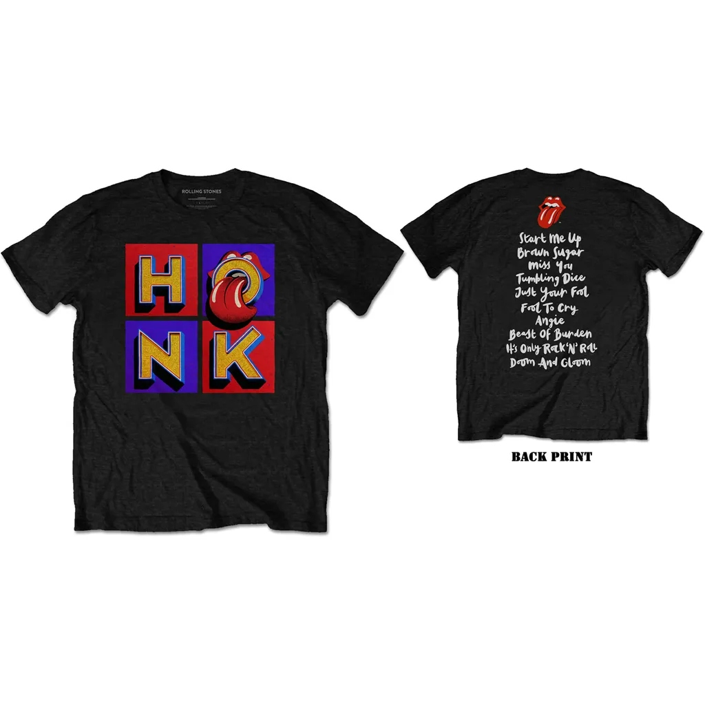 Album artwork for Unisex T-Shirt Honk Album Track list Back Print by The Rolling Stones