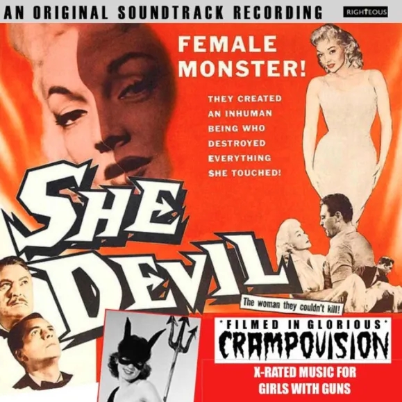 Album artwork for She Devil - Original Soundtrack - Filmed in Glorious Crampovision - X-Rated Music For Girls with Guns by Various
