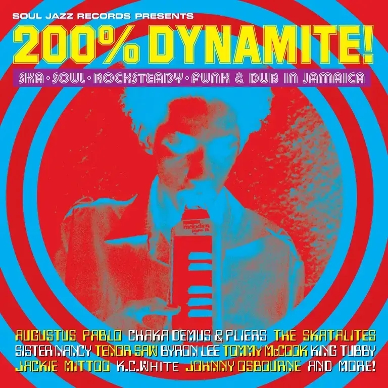 Album artwork for 200% Dynamite! Ska, Soul, Rocksteady, Funk and Dub in Jamaica by Various