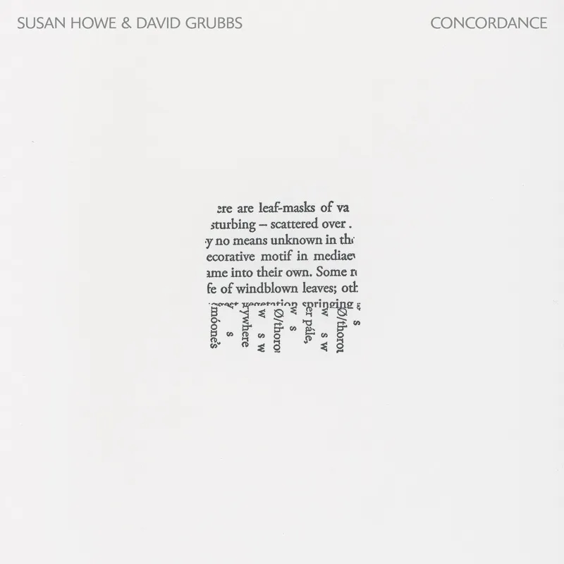 Album artwork for Concordance by Susan Howe and David Grubbs