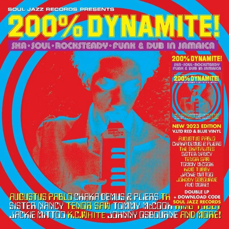 Album artwork for 200% DYNAMITE! Ska, Soul, Rocksteady, Funk  and  Dub in Jamaica by Various Artist