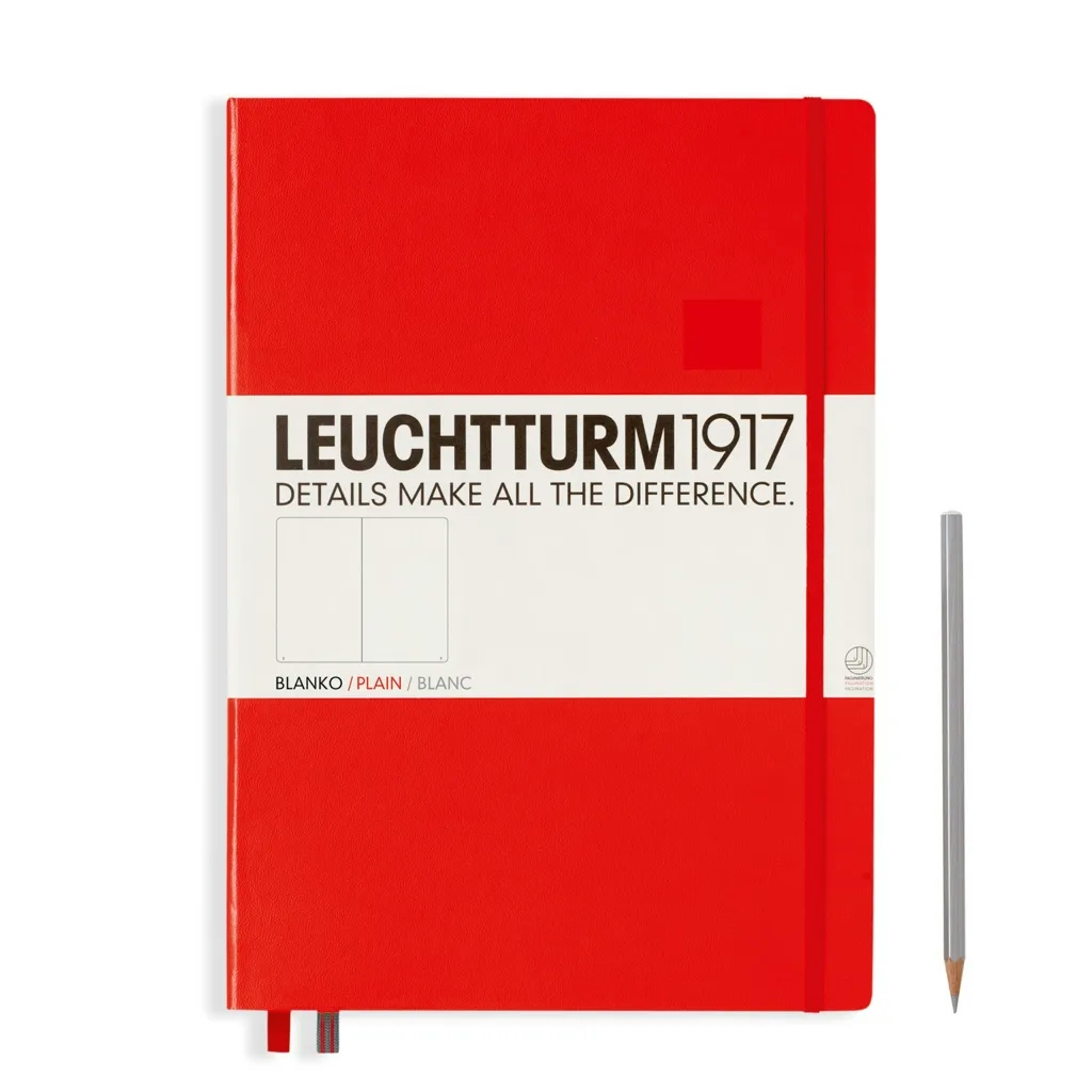 Album artwork for Master A4 Hardcover Plain Red Notebook by Leuchtturm