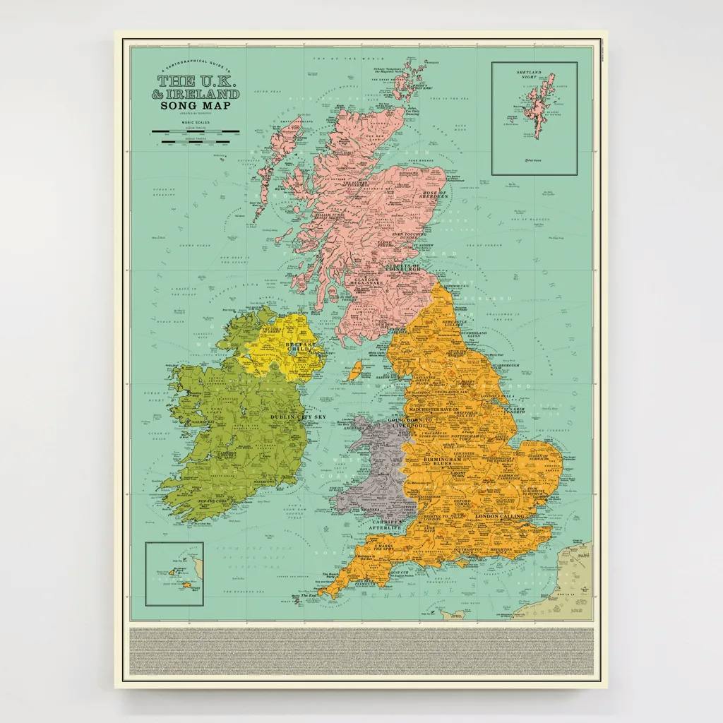 Album artwork for UK and Ireland Song Map by Dorothy Posters