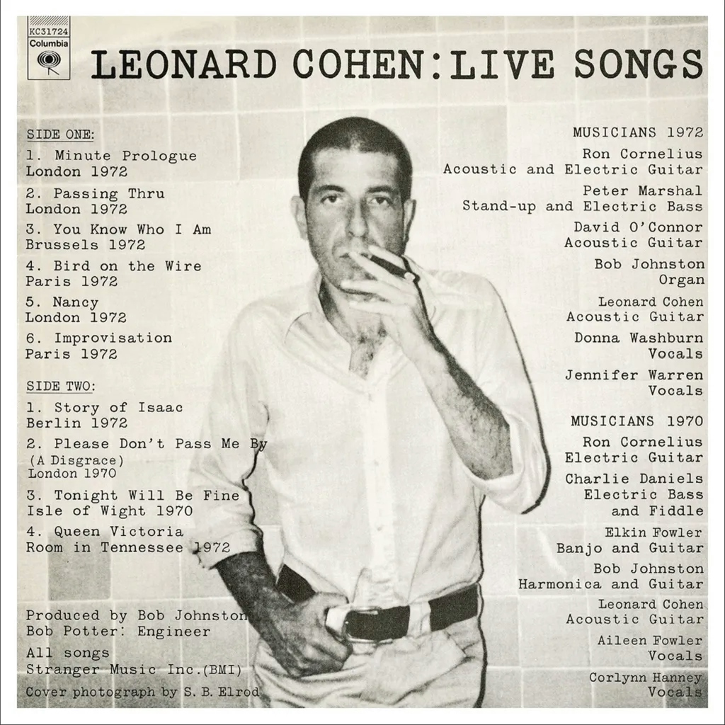 Album artwork for Live Songs by Leonard Cohen