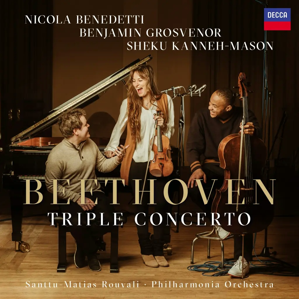 Album artwork for Beethoven Triple Concerto by Benjamin Grosvenor, Nicola Benedetti, Sheku Kanneh-Mason