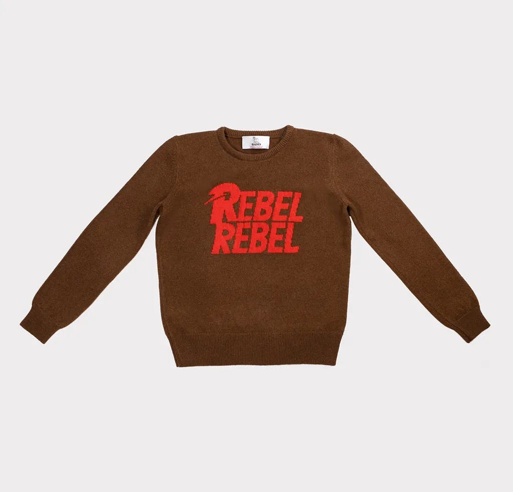 Album artwork for David Bowie- Women's Rebel Rebel Sweater by Hades Knitwear