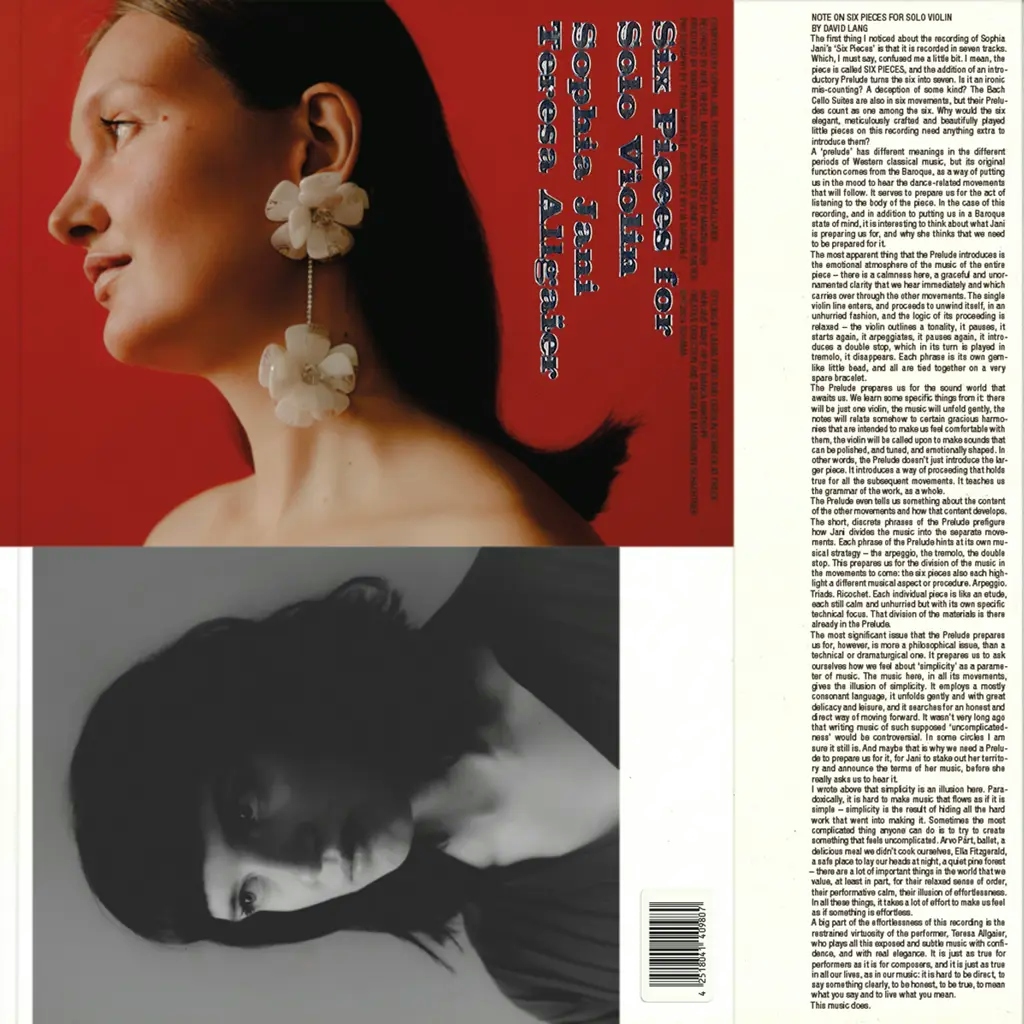 Album artwork for Six Pieces for Solo Violin by Sophia Jani, Teresa Allgaier 