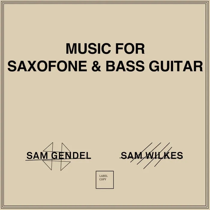 Album artwork for Music For Saxofone and Bass Guitar by Sam Gendel / Sam Wilkes