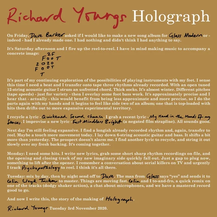 Album artwork for Holograph by Richard Youngs