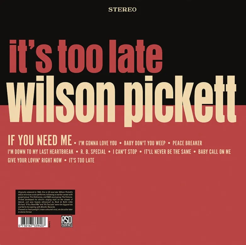 Album artwork for It's Too Late by Wilson Pickett