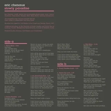 Album artwork for Album artwork for Slowly Paradise by Eric Chenaux by Slowly Paradise - Eric Chenaux