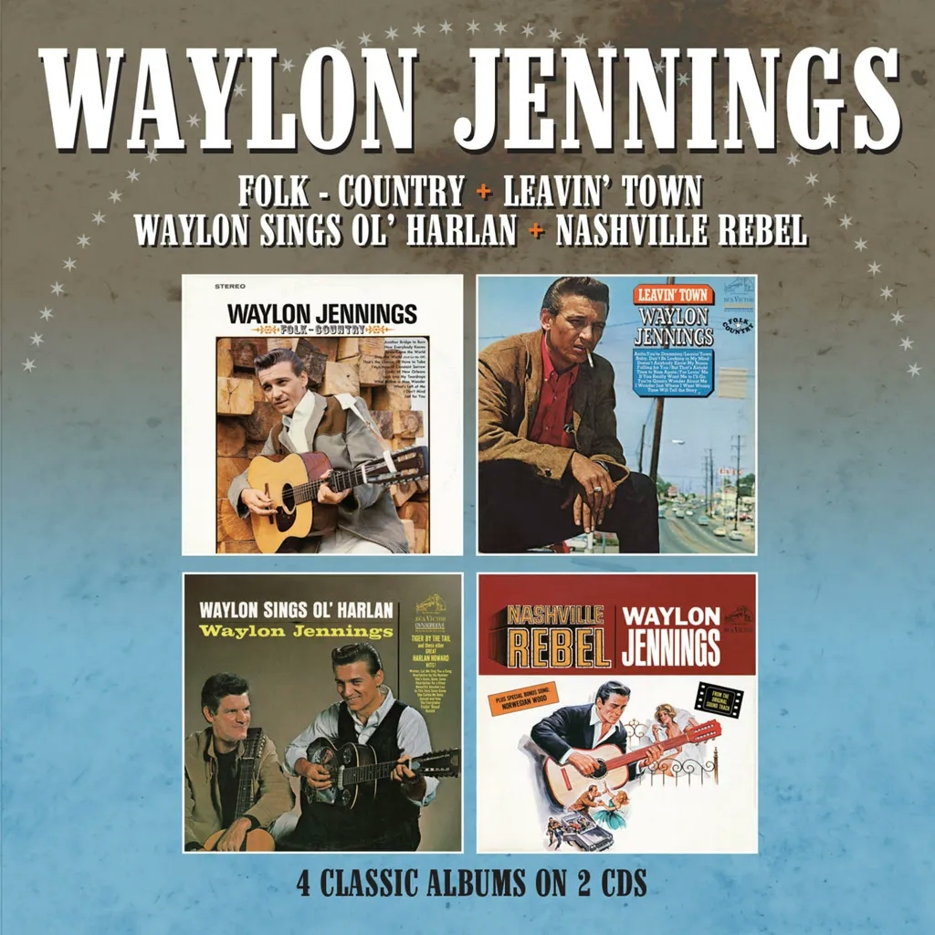 Album artwork for Folk-Country / Leavin’ Town / Waylon Sings Ol’ Harlan / Nashville Rebel by Waylon Jennings