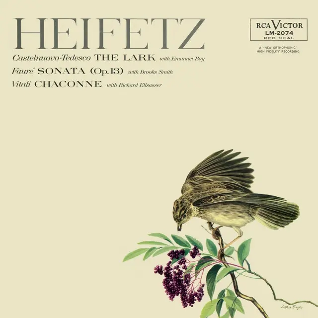 Album artwork for Vitali: Chaconne in G Minor - Tedesco: The Lark - Fauré: Sonata No. 1, Op. 13, in A by Jascha Heifetz