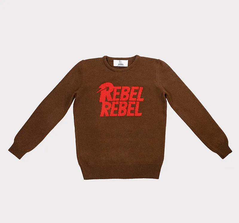 Album artwork for David Bowie- Men's Rebel Rebel Sweater by Hades Knitwear