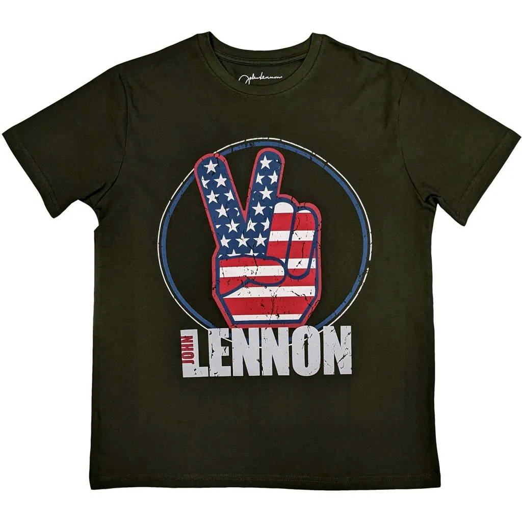 Album artwork for Album artwork for Unisex T-Shirt Peace Fingers US Flag by John Lennon by Unisex T-Shirt Peace Fingers US Flag - John Lennon