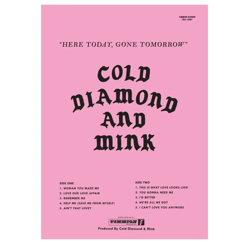 Album artwork for Here Today, Gone Tomorrow by Cold Diamond And Mink