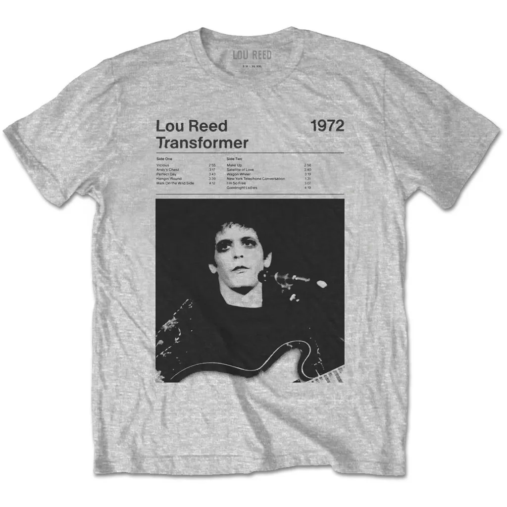 Album artwork for Unisex T-Shirt Transformer Track List by Lou Reed