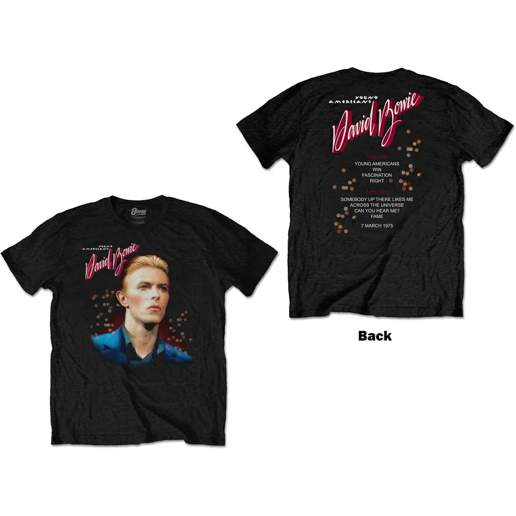 Album artwork for Unisex T-Shirt Young Americans Back Print by David Bowie