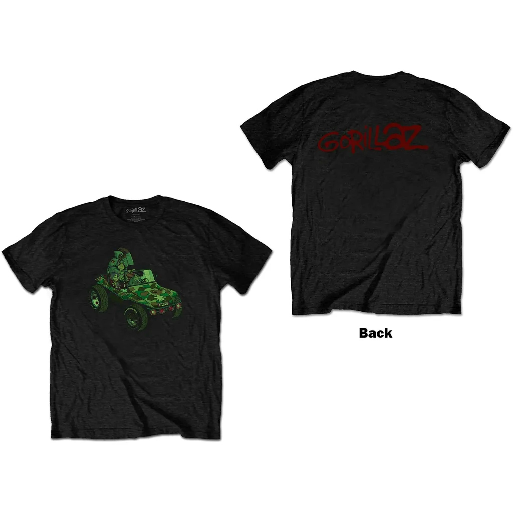 Album artwork for Unisex T-Shirt Group Green Geep Back Print by Gorillaz