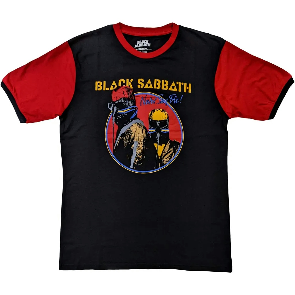 Album artwork for Unisex Ringer T-Shirt Never Say Die by Black Sabbath