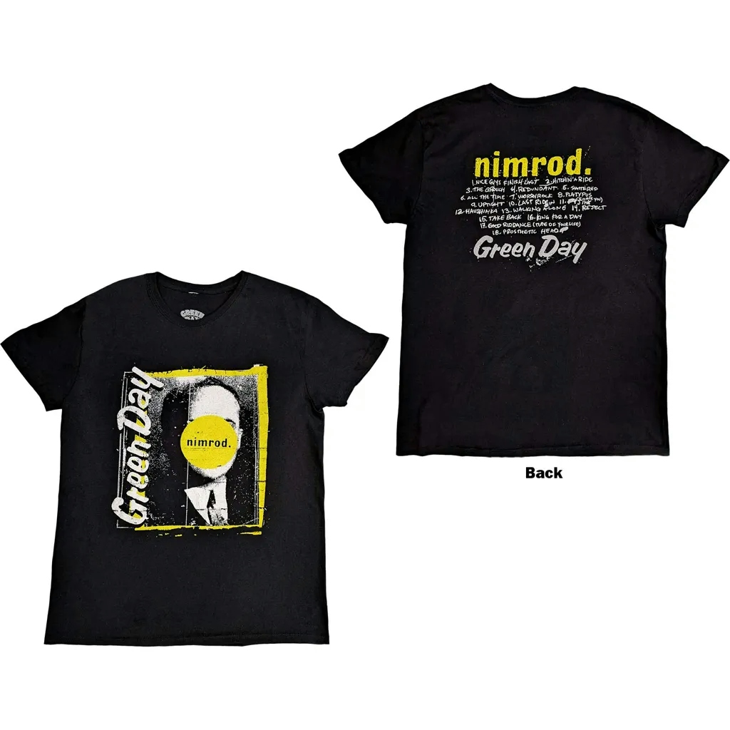 Album artwork for Unisex T-Shirt Nimrod Tracklist Back Print by Green Day