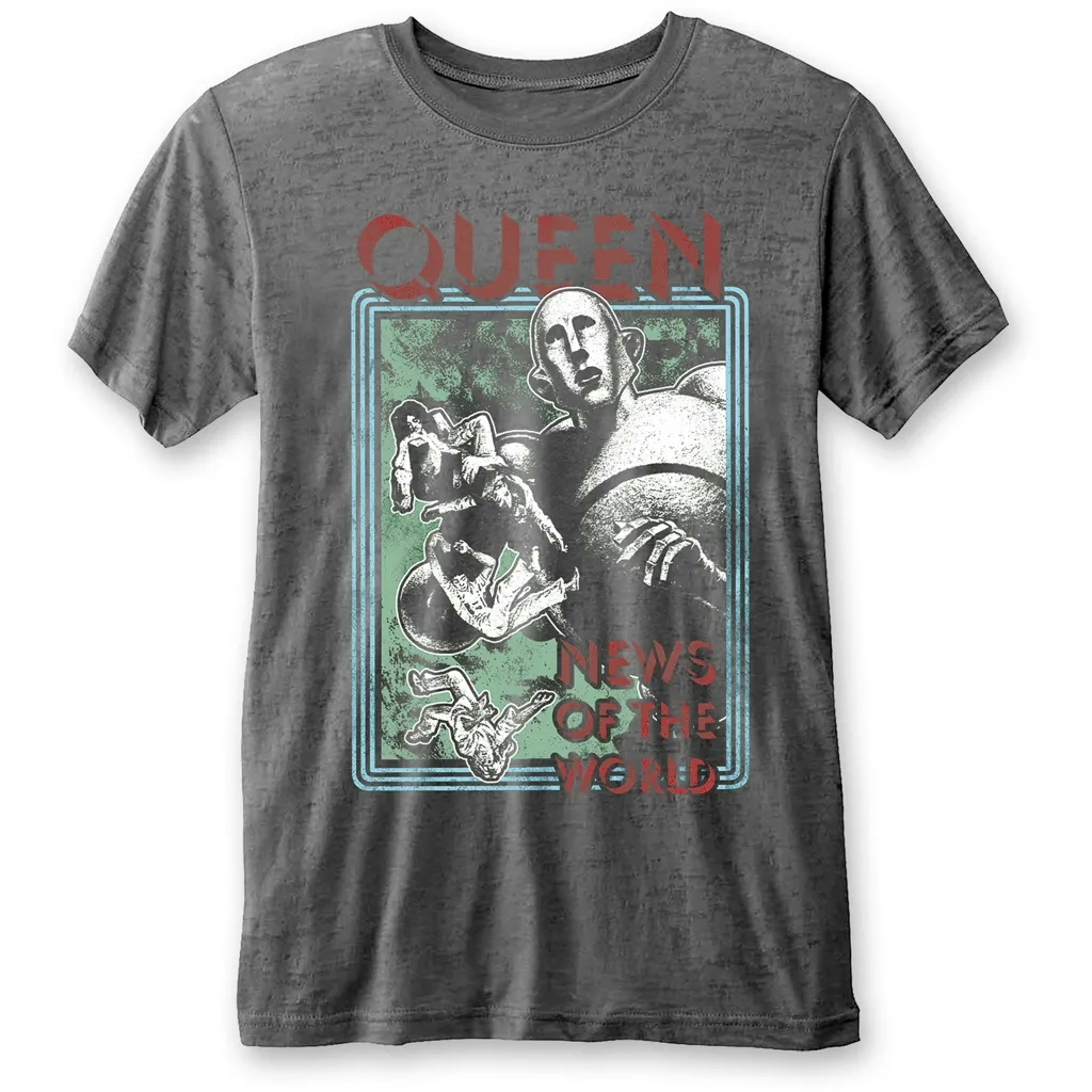 Album artwork for Unisex T-Shirt News of the World Burnout by Queen