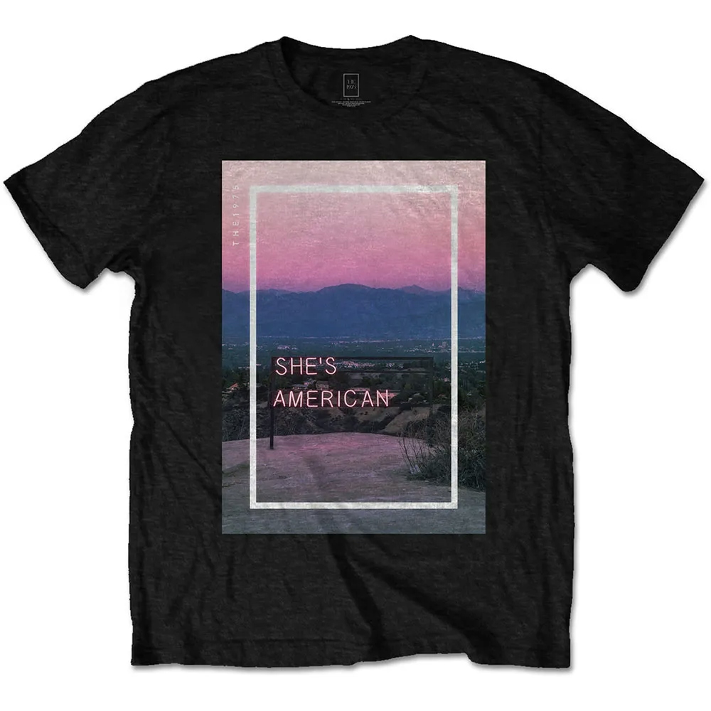 Album artwork for Unisex T-Shirt She's American by The 1975