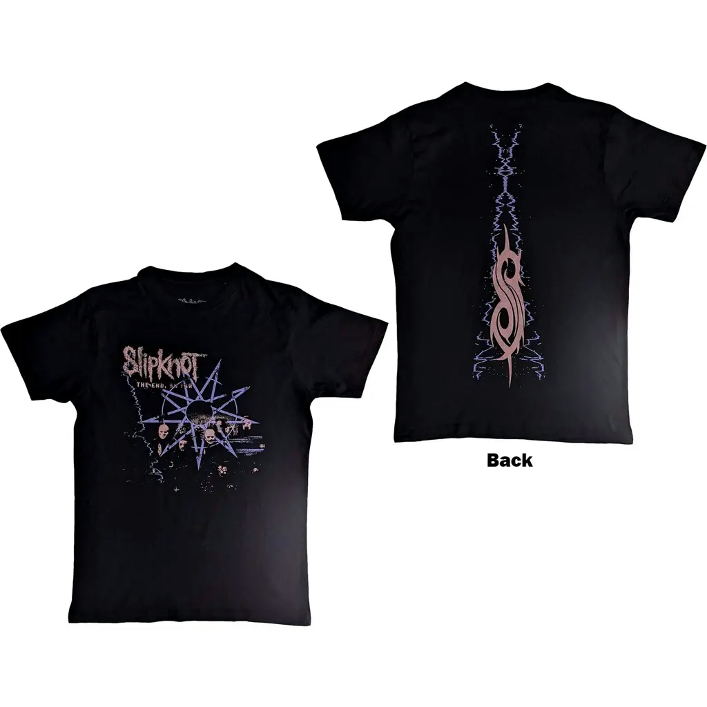 Album artwork for Slipknot Unisex T-Shirt: The End So Far Band Photo (Back Print)  The End So Far Band Photo Short Sleeves by Slipknot