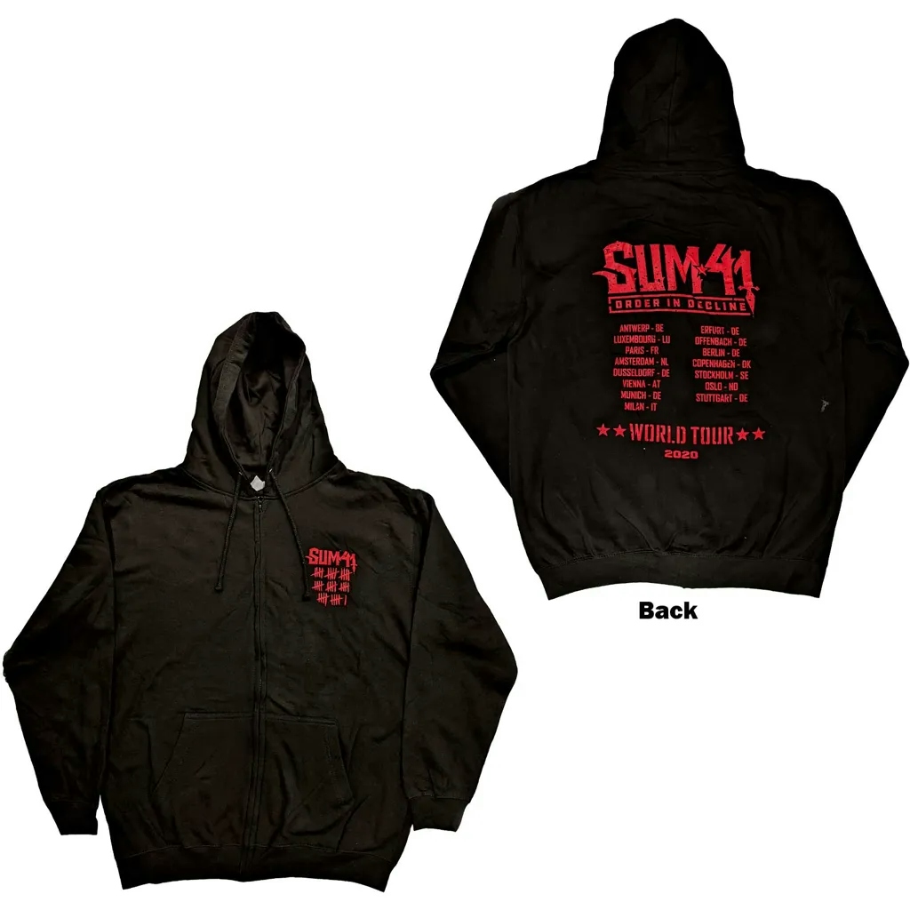 Album artwork for Unisex Zipped Hoodie Order In Decline Tour 2020 Back Print by Sum 41