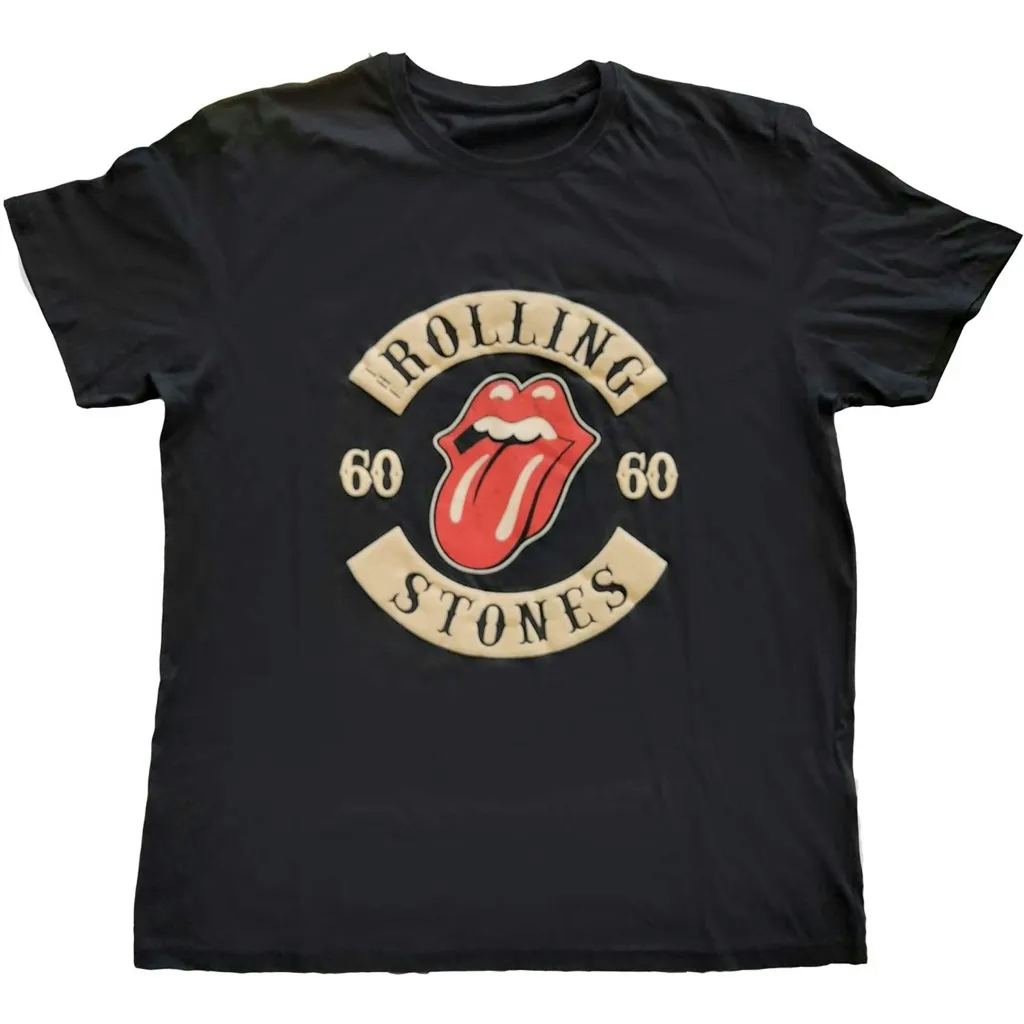 Album artwork for Unisex T-Shirt Sixty Biker Tongue Suede Flock by The Rolling Stones