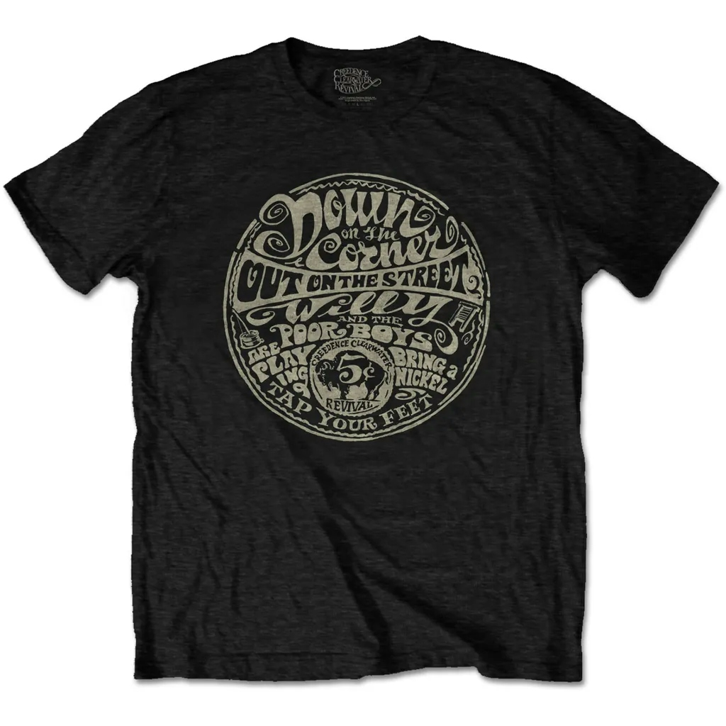 Album artwork for Unisex T-Shirt Down On The Corner by Creedence Clearwater Revival