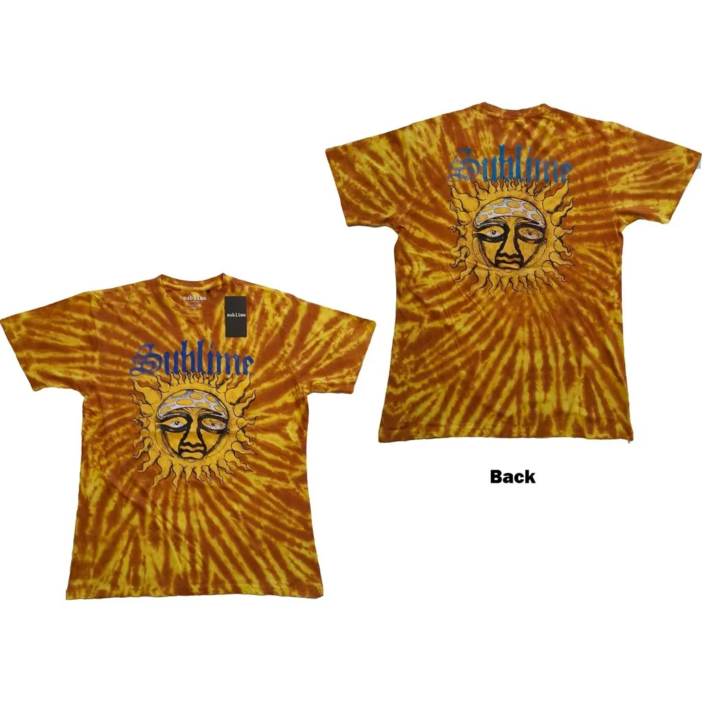 Album artwork for Unisex T-Shirt Sun Face Dip Dye, Back Print, Dye Wash by Sublime