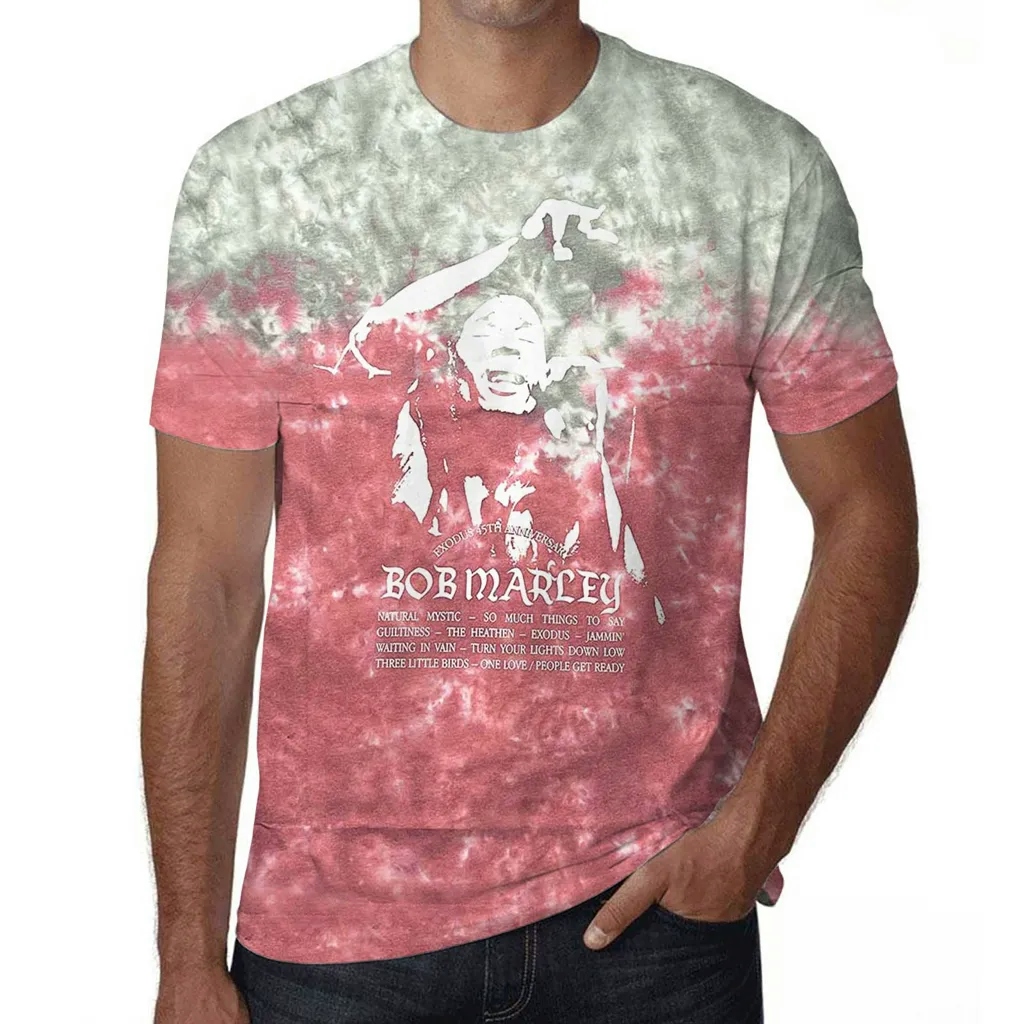 Album artwork for Unisex T-Shirt Exodus Playlist Dye Wash by Bob Marley