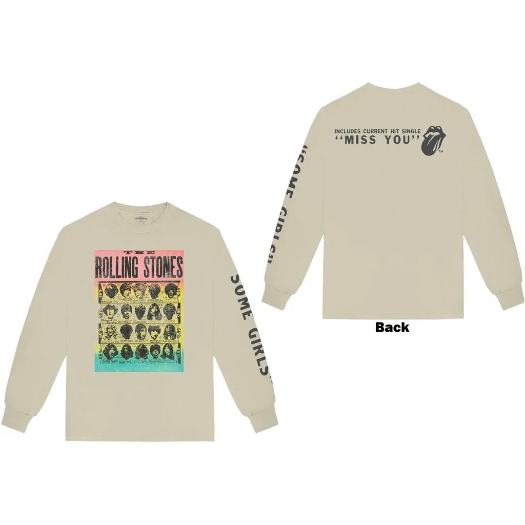Album artwork for Unisex Long Sleeve T-Shirt Some Girls Back Print, Sleeve Print by The Rolling Stones