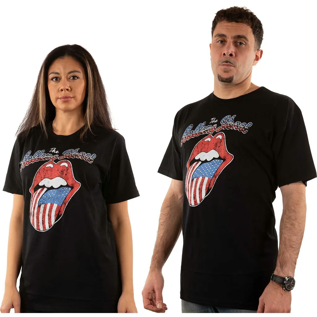 Album artwork for Unisex Embellished T-Shirt USA Tongue Diamante, Embellished, Crystals, Rhinestones, Clear Diamante by The Rolling Stones