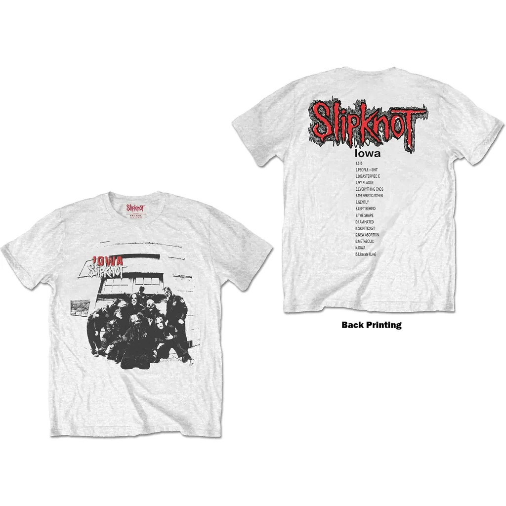 Album artwork for Unisex T-Shirt Iowa Track List Back Print by Slipknot