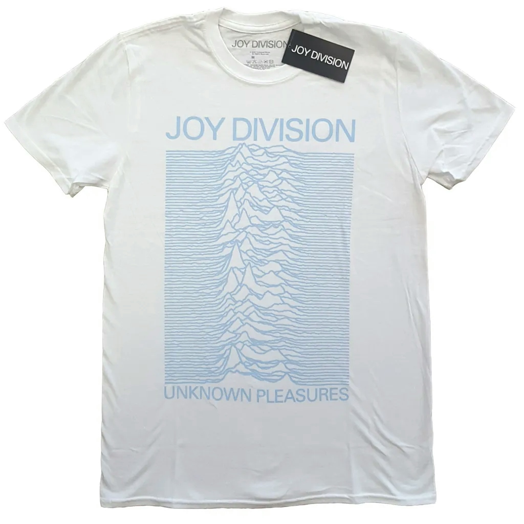 Album artwork for Unisex T-Shirt Unknown Pleasures Blue on White by Joy Division