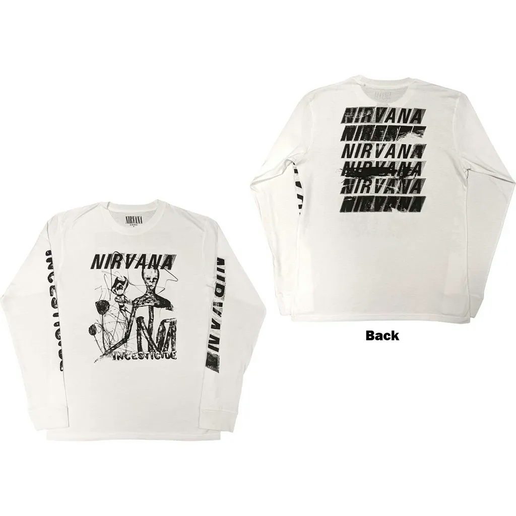 Album artwork for Unisex Long Sleeve T-Shirt Incesticide Back Print, Sleeve Print by Nirvana