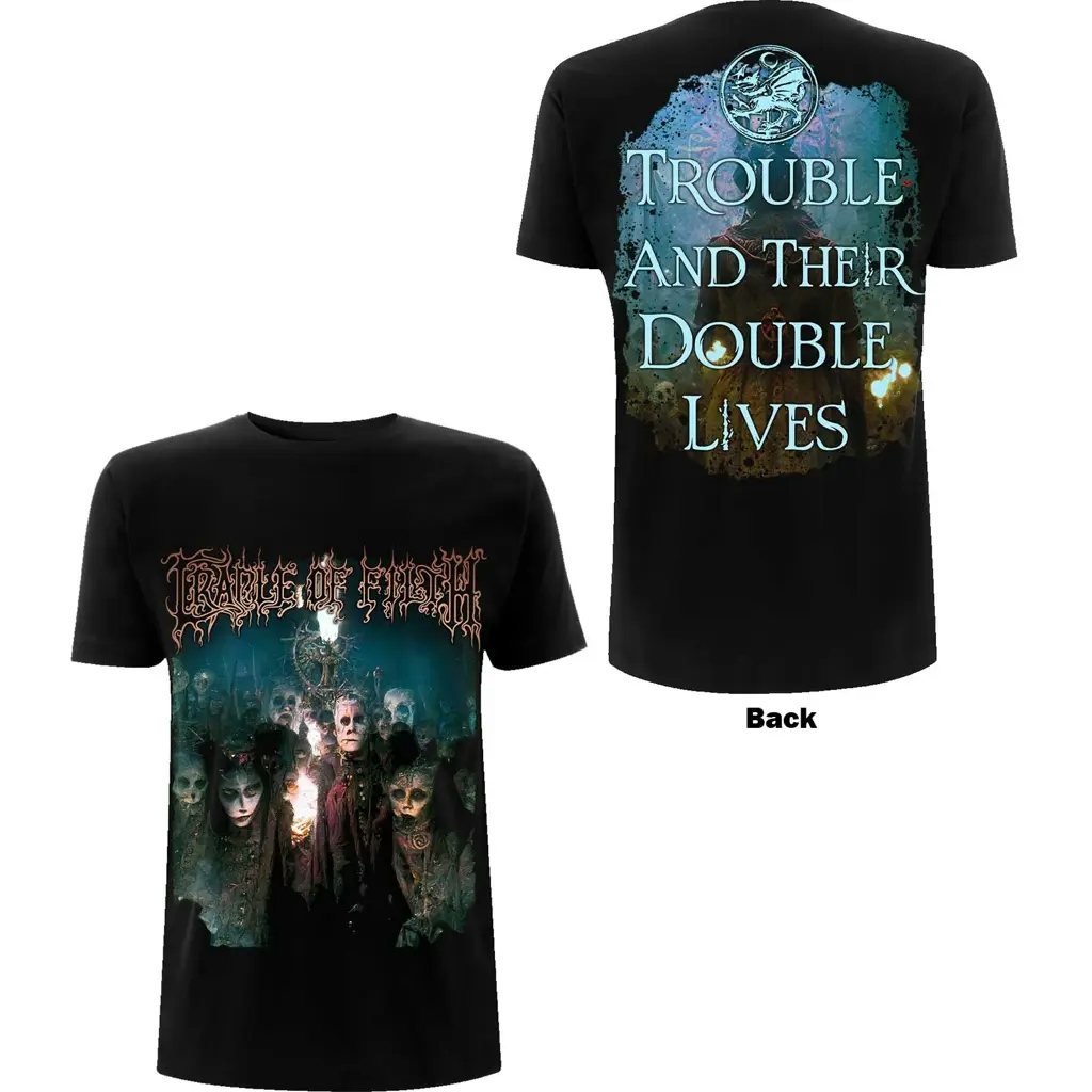 Album artwork for Cradle Of Filth Unisex T-Shirt: Trouble & Their Double Lives (Back Print)  Trouble & Their Double Lives Short Sleeves by Cradle Of Filth