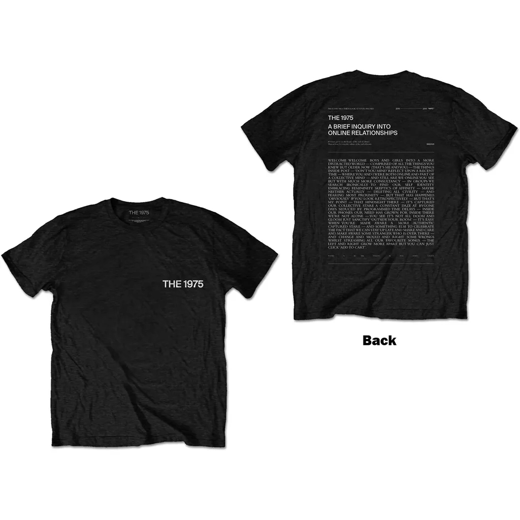 Album artwork for Unisex T-Shirt A Brief Inquiry Back Print by The 1975