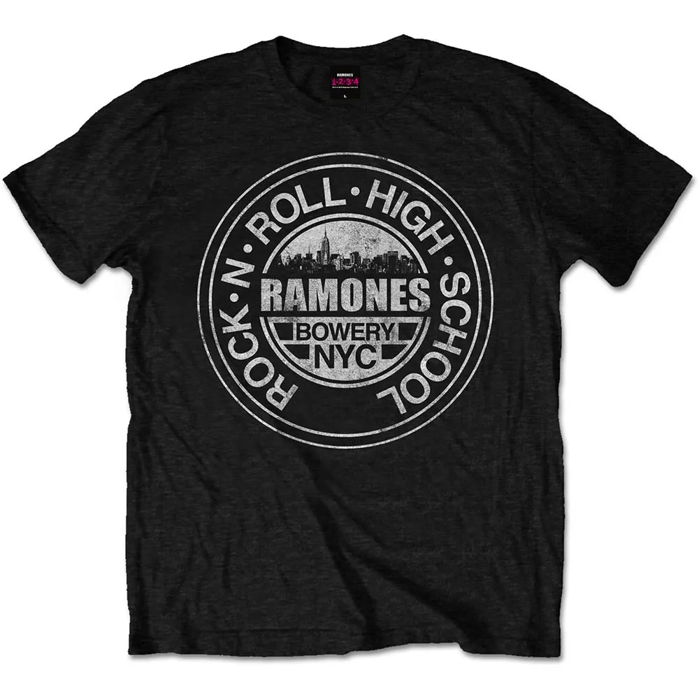 Album artwork for Unisex T-Shirt Rock 'n Roll High School, Bowery, NYC by Ramones