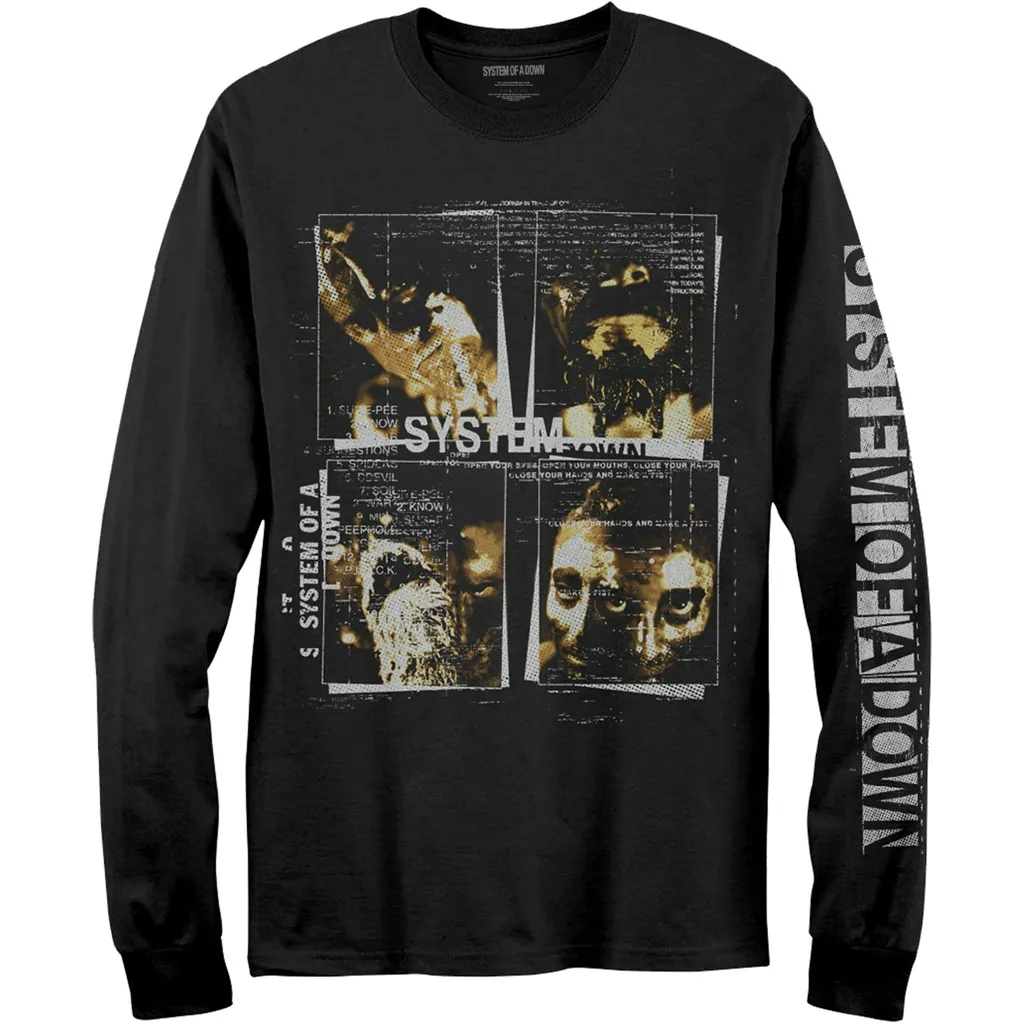Album artwork for Unisex Long Sleeve T-Shirt Face Boxes Sleeve Print by System Of A Down