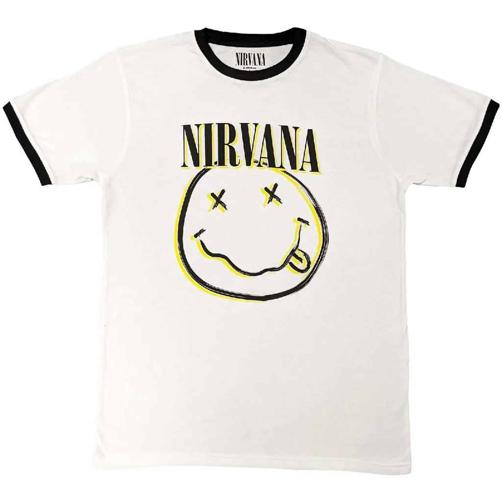 Album artwork for Unisex Ringer T-Shirt Double Smiley by Nirvana